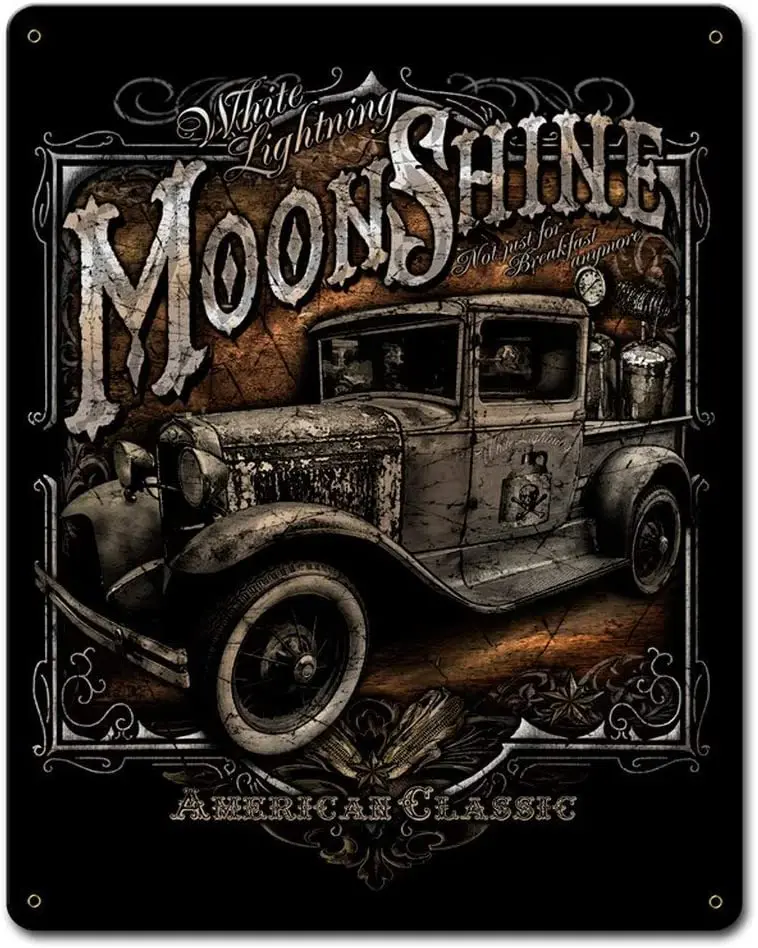 

Ylens Moonshine Truck Metal Tin Sign Wall Art Decor for Living Room Vintage Art Coffee Bar Signs Home Decor Gifts Decoration