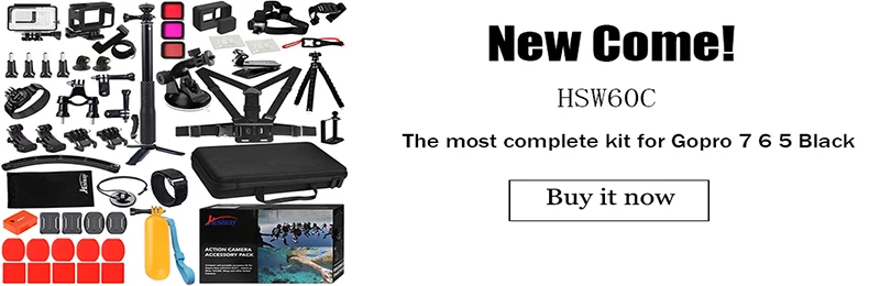 Аксессуары husiway набор для Gopro hero 7 6 5 черный водонепроницаемый корпус силиконовый чехол Защита объектива экрана 57A