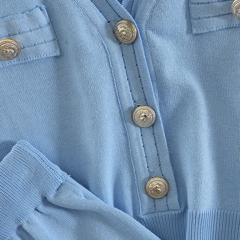 Женский вязаный кардиган ALPHALMODA Короткий Джемпер с V-образным вырезом и высокой