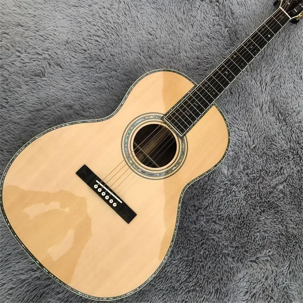 ААА твердая ель 39 дюймов ООО Стильная акустическая гитара на заказ настоящая