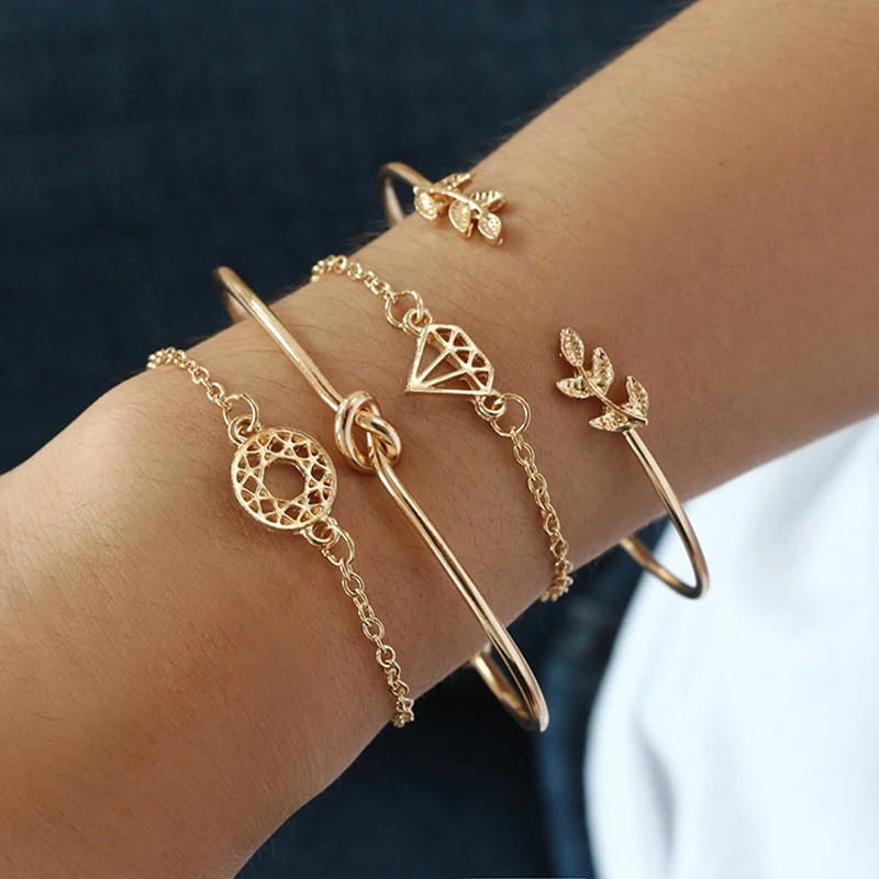 

Top Luxury Golden Wrap Bangle Chain Link Bracelet Gifts Set for Women Fashion Bracelet Watch Women Girls Friends Jewelry Watches