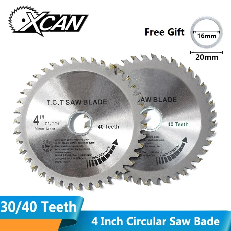 XCAN 1 шт. 4 ''30/40 зубьев TCT деревообрабатывающие циркулярные пилы многоцелевой древесины режущий диск