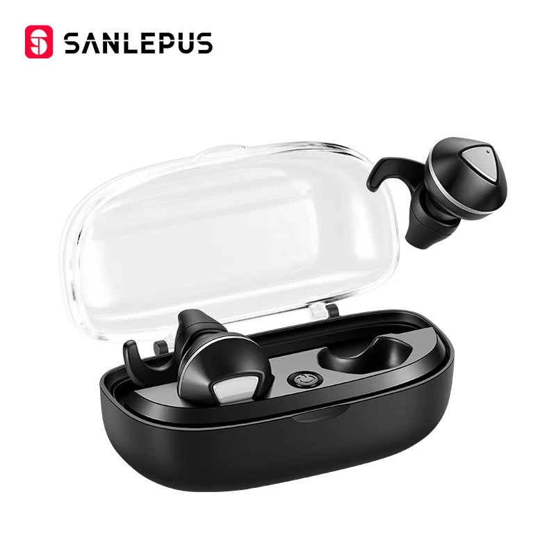 Черный SANLEPUS Bluetooth наушники беспроводные наушники двойные мини наушники TWS 5,0 гарнитура с микрофоном для телефонов xiaomi samsung - Цвет: Черный