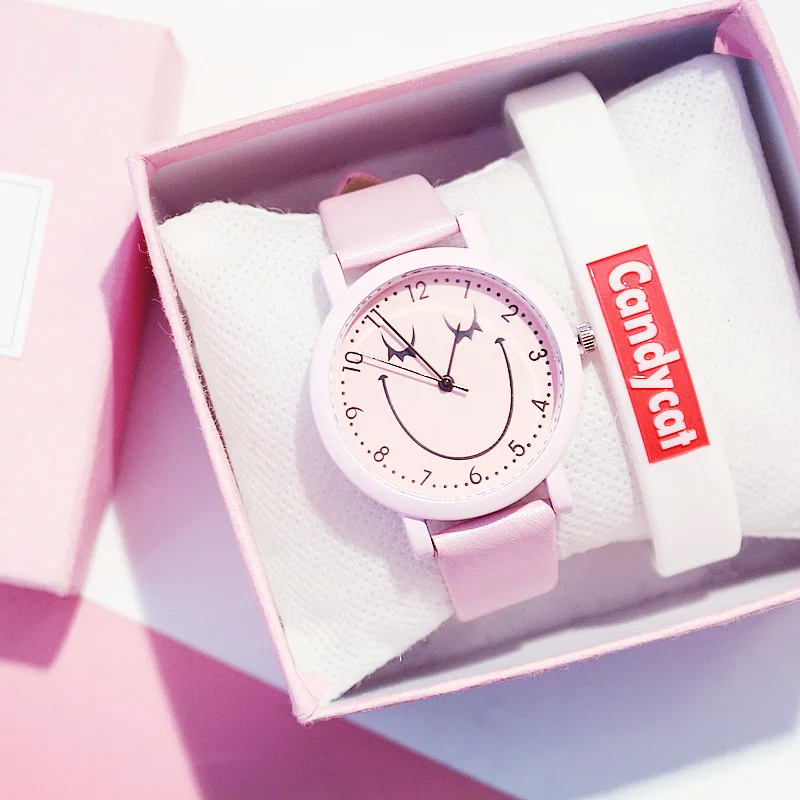 Лидер продаж новые женские часы Модные Роскошные наручные со смайликом для