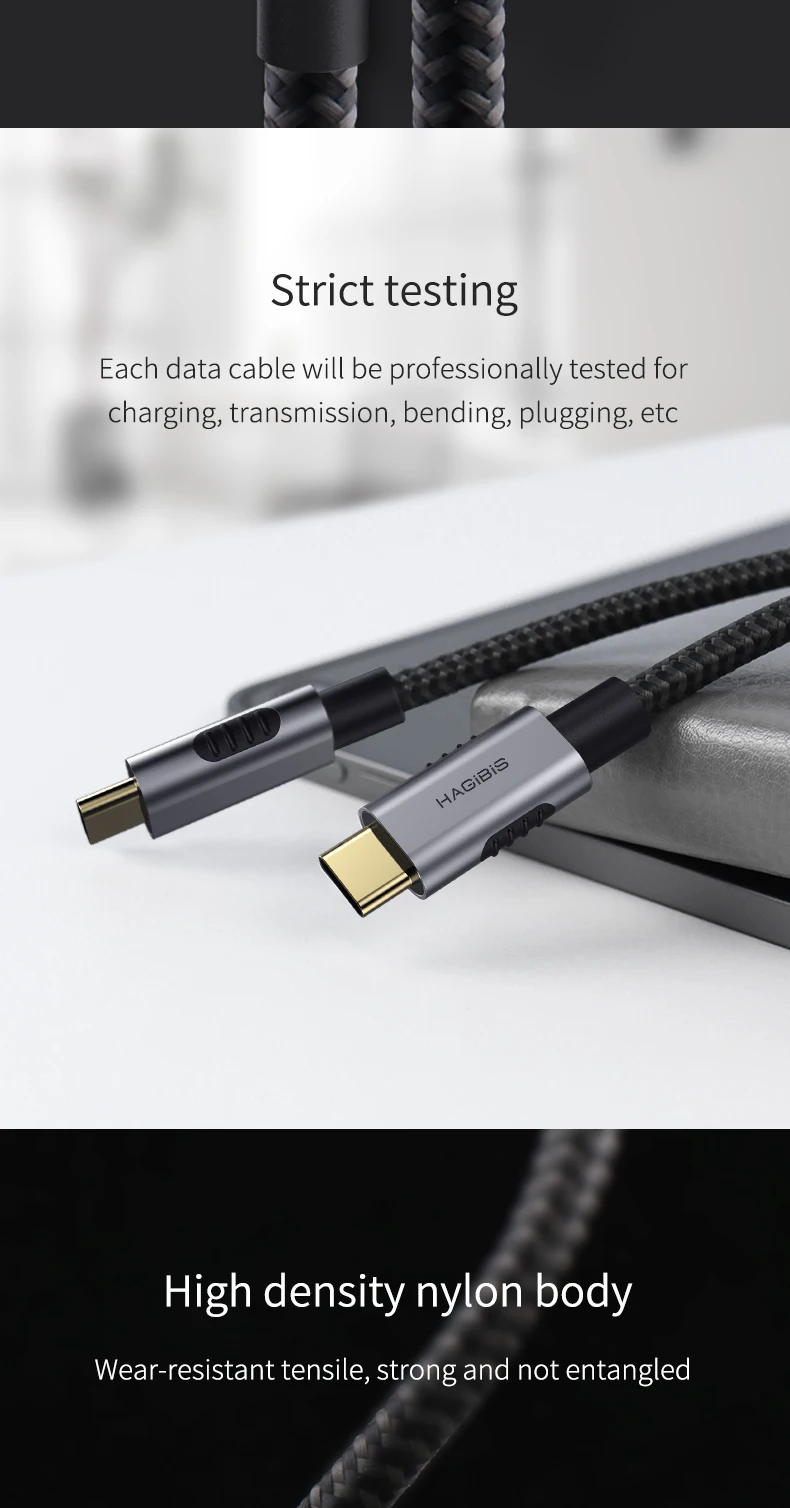 Hagibis USB 3,1 type C к USB C кабель 60 Вт 3A GEN2 папа-папа PD кабель передачи данных для быстрой зарядки 4K для Macbook samsung S10 huawei