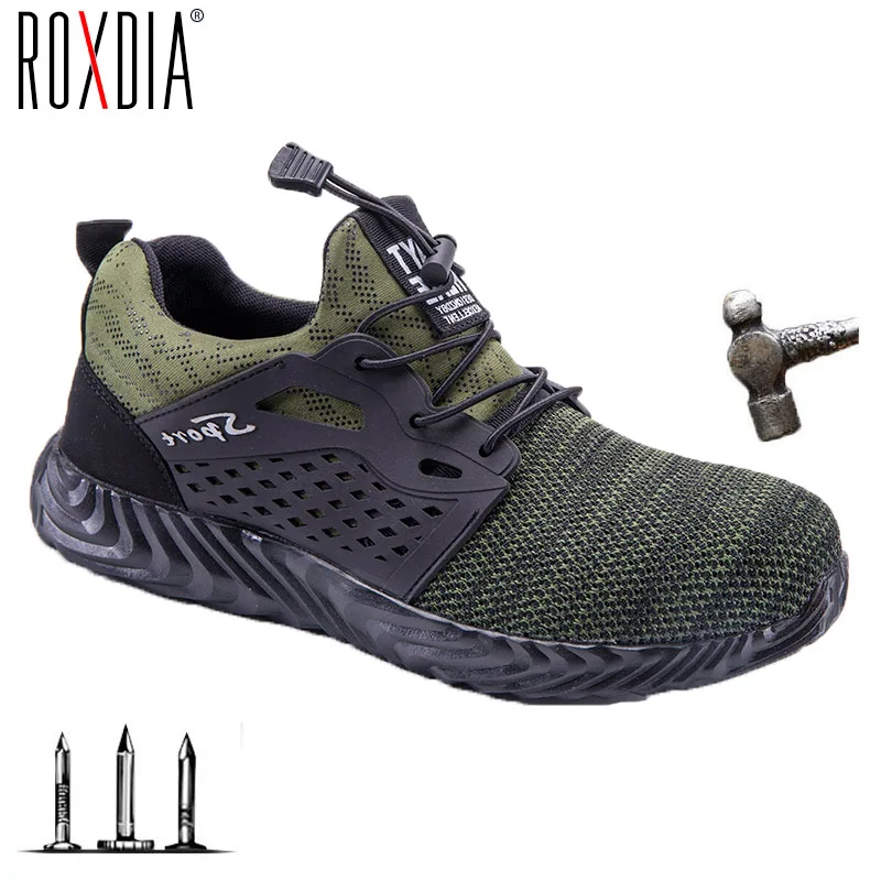 

Защитная Мужская Рабочая обувь, уличная промышленная обувь со стальным носком, противоударные кроссовки размера плюс 36-48 ROXDIA RXM264