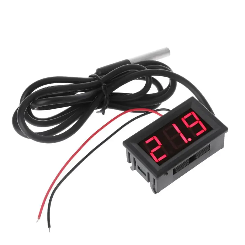 

1 Set 0.56" DS18B20 Digital Thermometer Waterproof Temperature Sensor Probe DC 12V 24V