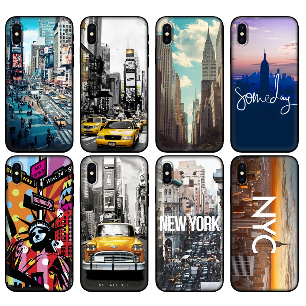 Черный чехол из ТПУ для Huawei Honor 20 Lite 10 10i 20S 30S 30 7A 5 45 7s 7C 7 NYC Нью-Йорк