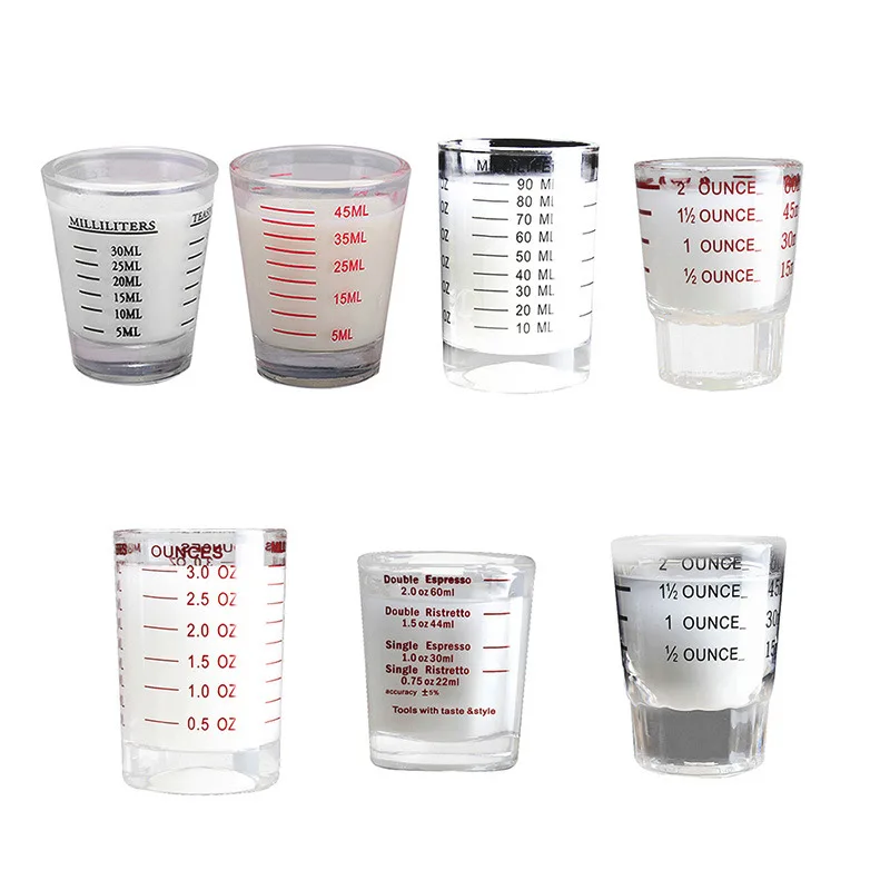 

30/60 ML Glass Measuring Cup Espresso Shot Glass Liquid Glass Ounce Cup With Scale Kitchen Measure Tool Supplies