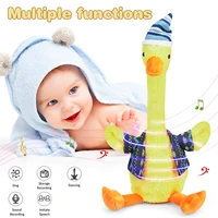 new dancing duck can repeats talk electric glowing plush toy learn to speak and sing yellow duck toys for kids christmas gift