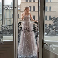 2021 new scoop neck wedding dress sleeveless spaghetti straps a line lace appliques bridal gown robe de soir%c3%a9e de mariage