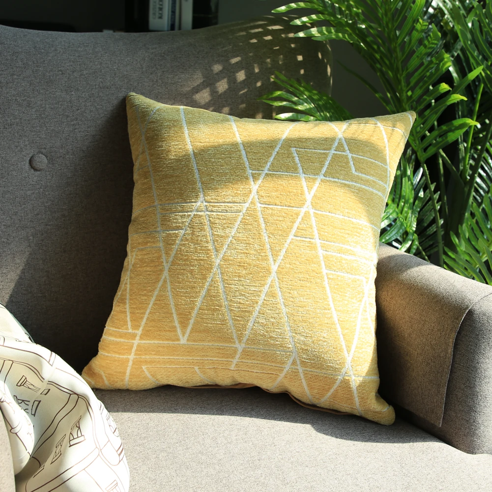 YokiSTG прочный геометрическими полосами дешевые наволочки мягкой шенили Наволочка