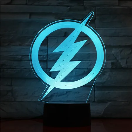 Флэш логотип Dc Justice League Usb 3d светодиодный Ночной светильник с мультяшным