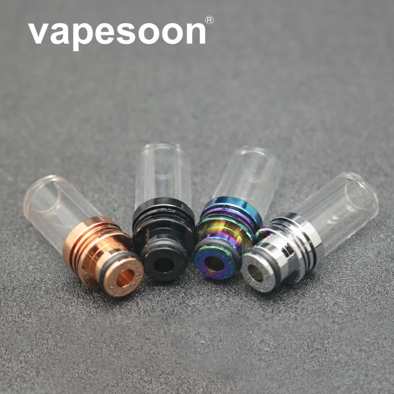 

10pcs High quality 510 Long Glass &Metal Drip Tip for 510 Thread RDA RBA RDTA Tank Electronic Cigarette Vaporizer Atomizer Kit