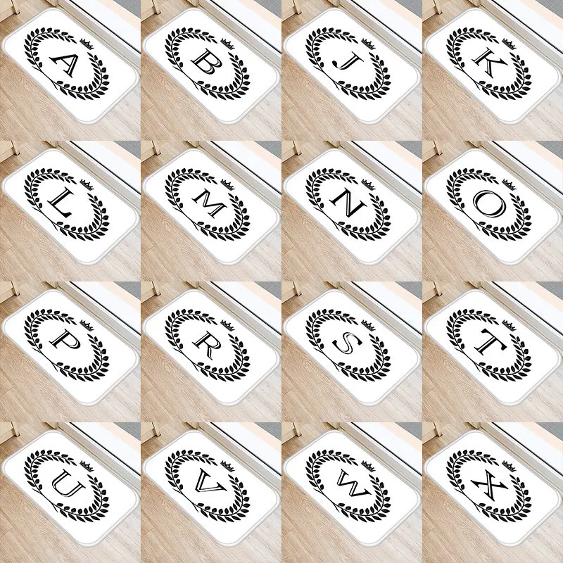 Коврики в коврик для прихожей Корона буквы простой классический черный белый