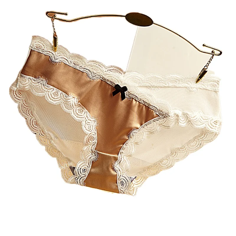 

Lace Mesh Transparent Sexy Underwear Women Seamless Low-Waist Cotton Crotch Hollow Temptation Women's Pants