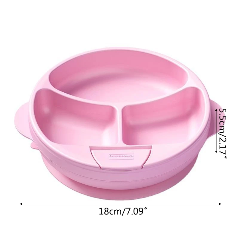 

R9UE Food Grade Silicone Baby Divided Sucker Water Injection Insulation Bowl Slip-resistant Children Dinner Plate Infants Dish