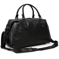 luufan genuine leather travel tote bag black soft cowskin leather travel bag weekender bag hand luggage real cowhide male bag