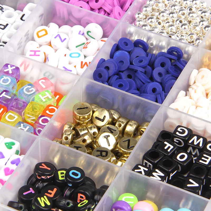 

Letter Clay Beads Accessories Kit For DIY Jewelry Making Findings Tools Necklace Bracelets Mixed Loose Beads Making Supplies Set