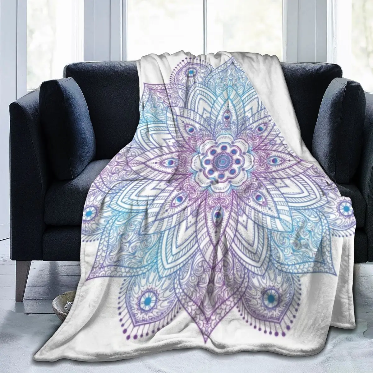 

Lotus Flower Mandala Bohemian New Age Tie Dye Soft Cozy Fleece Blanket Dropship Wholesale Family Winter Flannel Throw Homedecor