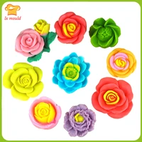 3d flower silicone moulds cake decoration plaster chocolate sugar silicone molds soap candle