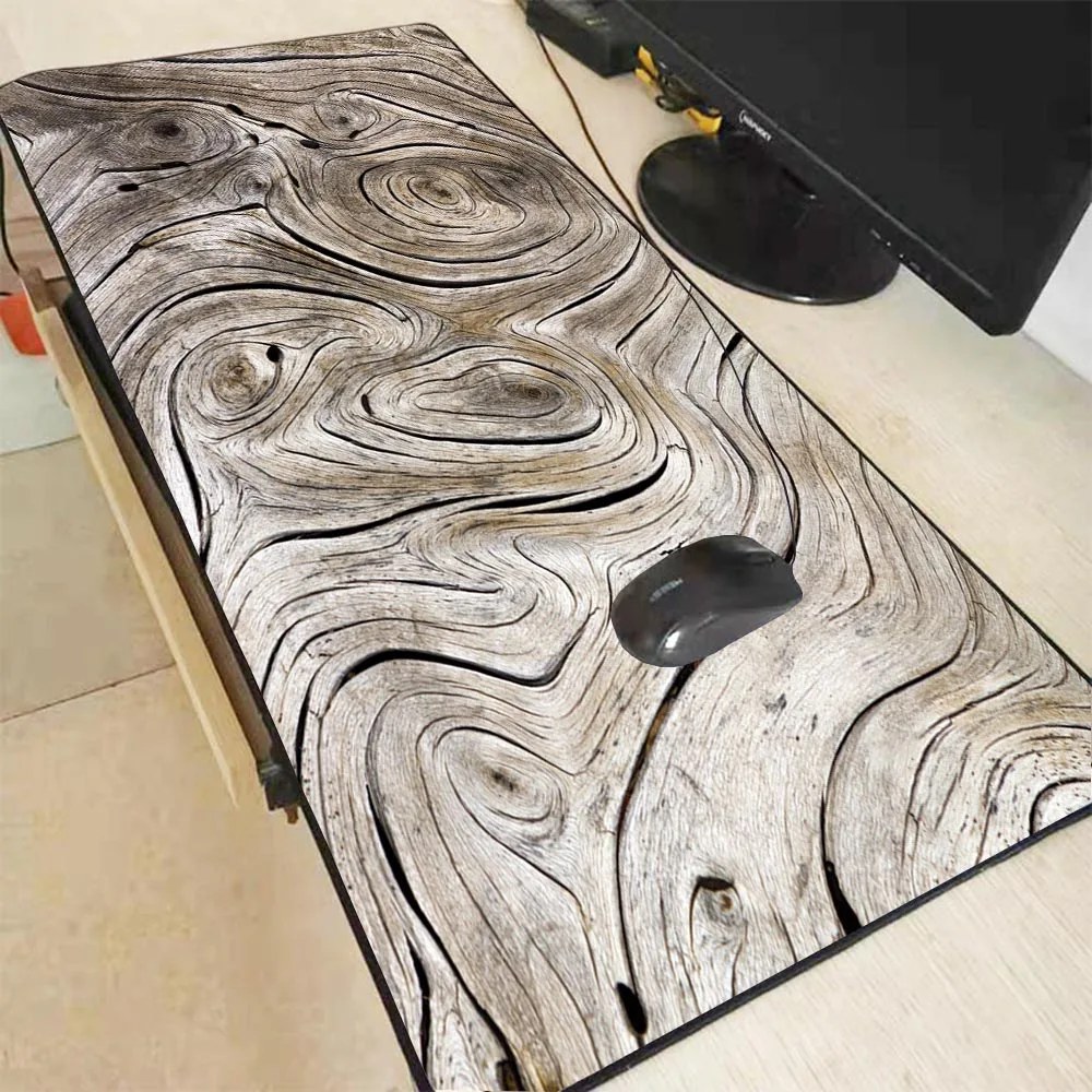 

Mairuige Fashion Brown Gray Wood Grain Game Big Seam Mouse Pad Large Rubber Game Mouse Pad CSGO DOTA Player XXL XL High Quality