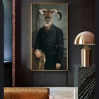 Картина на холсте ретро ностальгия джентльмен картины маслом на стену искусство ОЗУ животные Плакаты для гостиной домашняя модульная стена