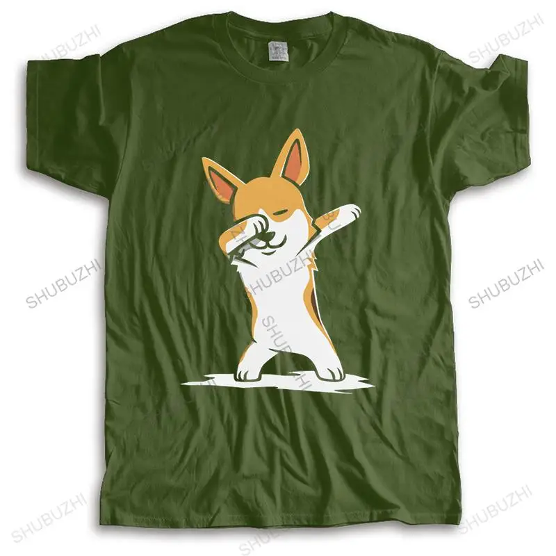 

Fashion Funny Corgi Dabbing Dog T Shirt Men Short-Sleeve Dab Dance Move Tshirt Summer T-shirt Pre-shrunk Cotton Tee Merch Gift