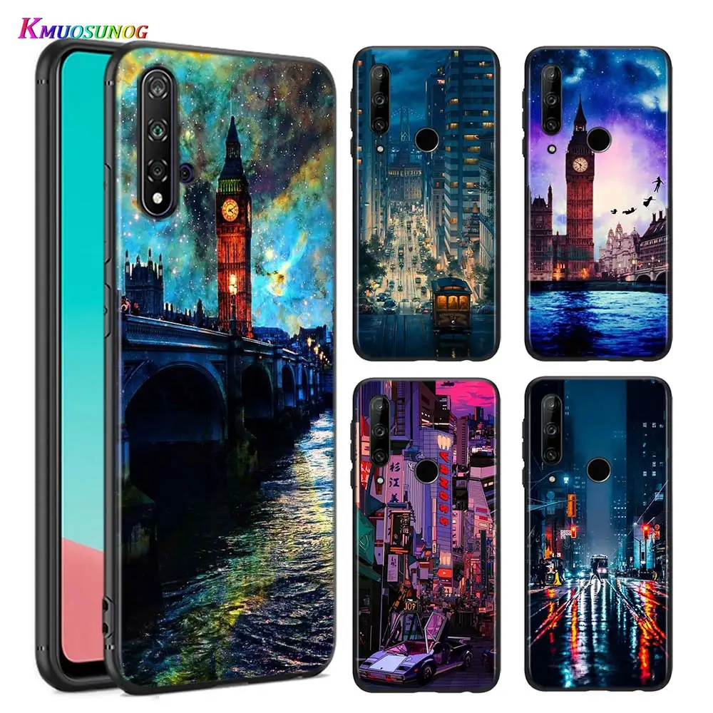 Силиконовый чехол City Fanasy Night для Huawei P Smart Z S Plus 2019 2020 Nova 2i 2 Lite 3 3e 4 4e 5 5i 5T 7i