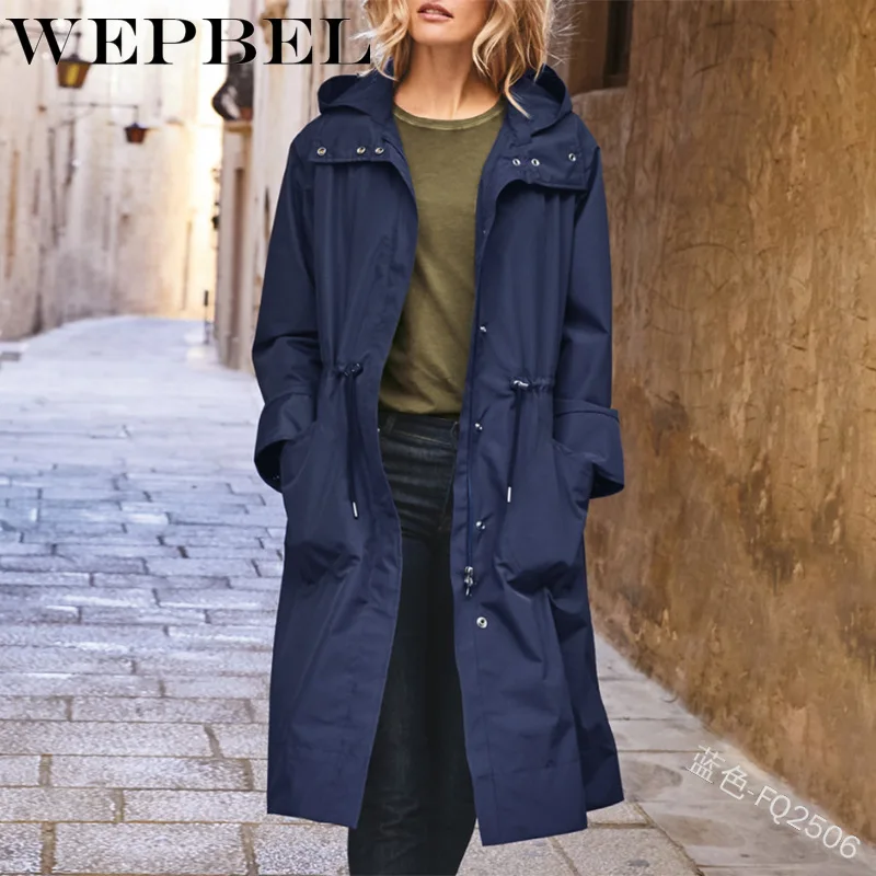 

WEPBEL Autumn Trench Coat OL Ladies Trench Coat Woman Trench Coat Long Women Windbreakers Plus Size Trench Coat Femme 5xl Coat