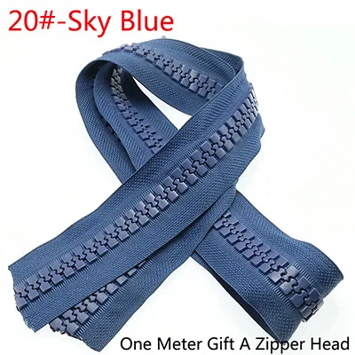 SkyBlue Meetee 1/2 метра 15#/20# большая полимерная кодовая молния для пуховика палатки наружные Швейные аксессуары DIY Одежда на молнии ремесло ZA029 - Цвет: SkyBlue