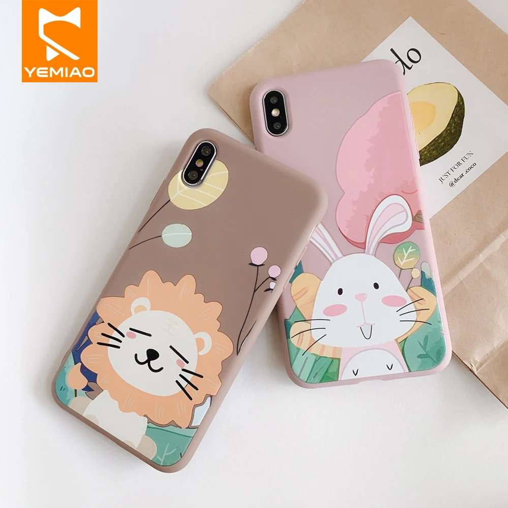 Милый чехол с Львиным кроликом для iPhone X XS Max XR мягкий силиконовый Тонкий