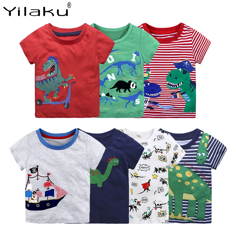 

Yilaku Boys Clothes Summer Kids Clothes Boys T Shirt Cartoon Toddler Baby Short Sleeve Dinosaur Print T-Shirt Boys Tops YY076