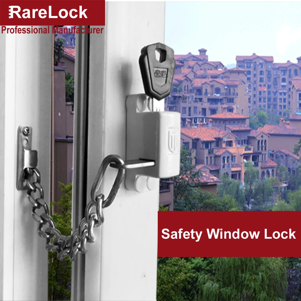 Rarelock цепочка для окна замок для раздвижной двери ванная комната балкон ребенок Домашняя безопасность офисный чехол анти-вор оборудование DIY MMS89 aa