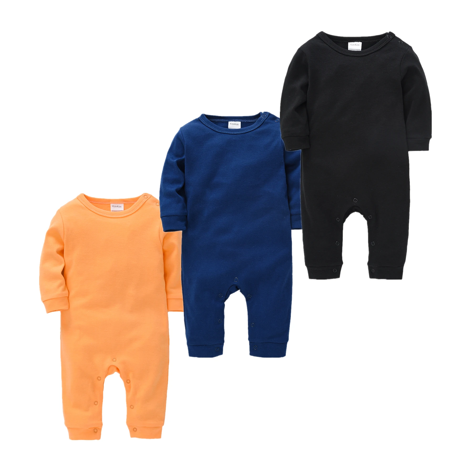 

0-18M Kids Baby Rompers Pajamas Solid White Black Newborn Baby Jumpsuit Roupas Bebe De Long Sleeve Infantil Boys Girl Pajama