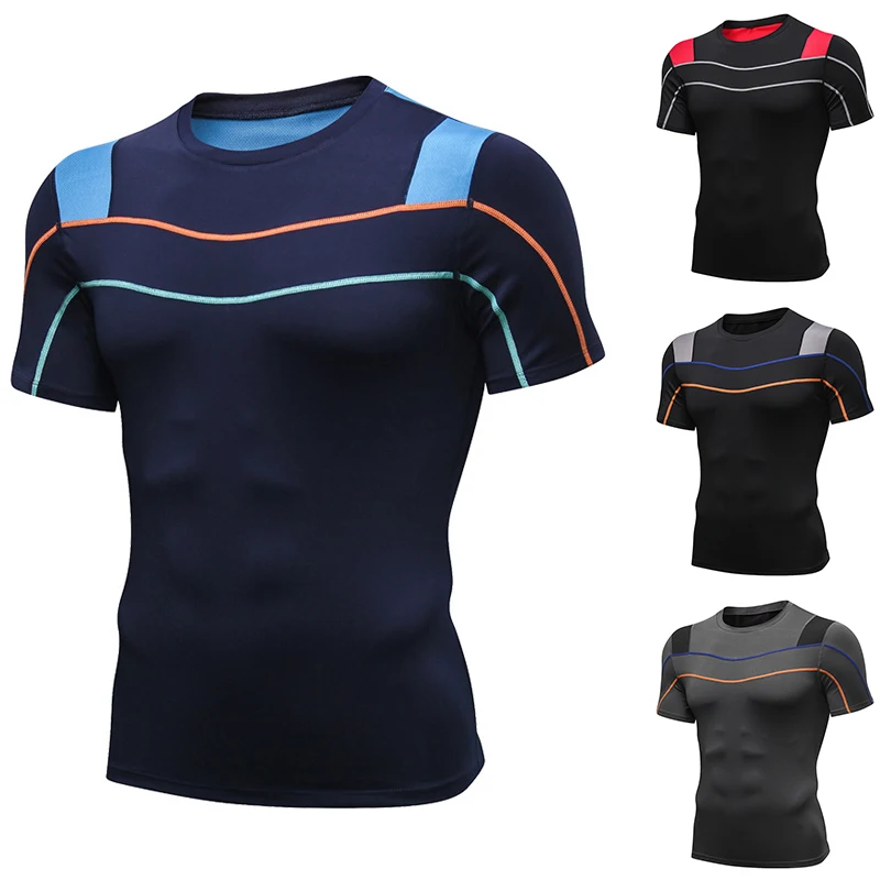 HEFLASHOR Светоотражающая футболка для бега Мужская тренировка Бодибилдинг