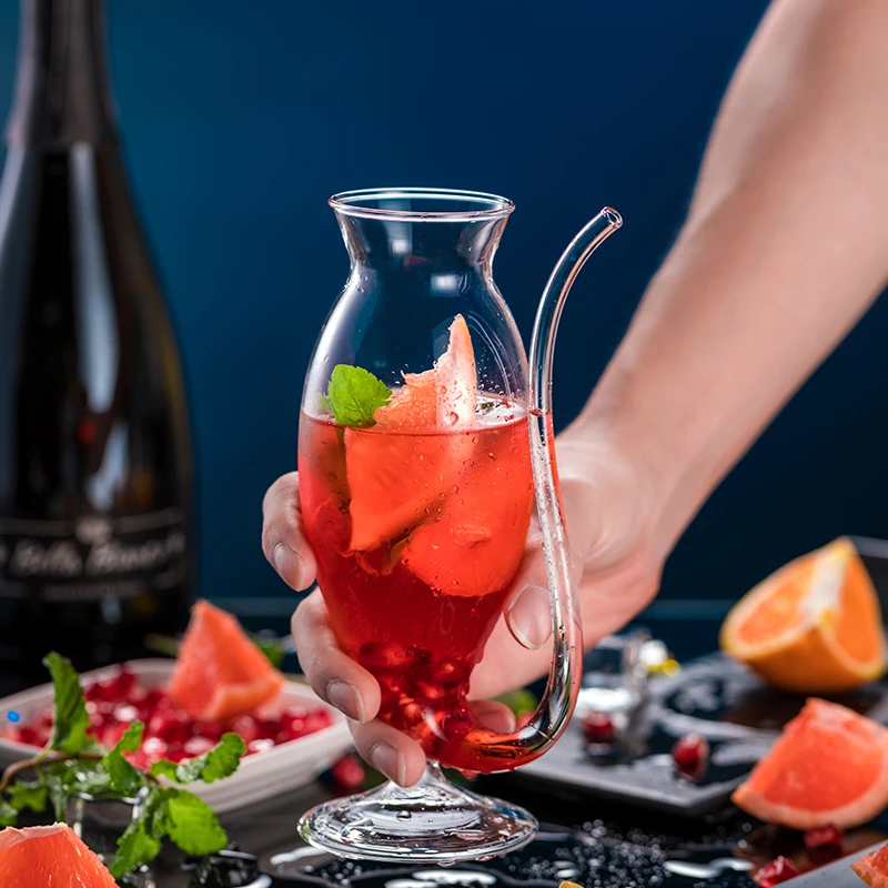 

Vampire cup personality creativity with straw mixing glass cocktail fruit juice cup