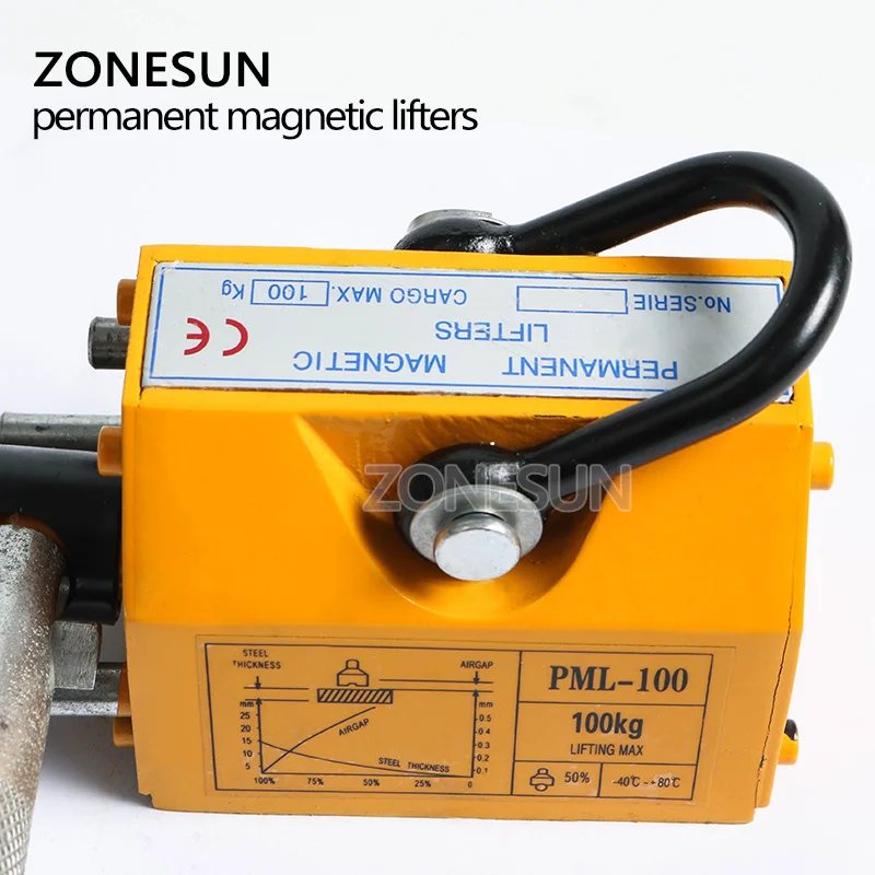 ZONESUN 0 1 T (100 кг) стальной лист подъемный кран магнитный инструмент Материал