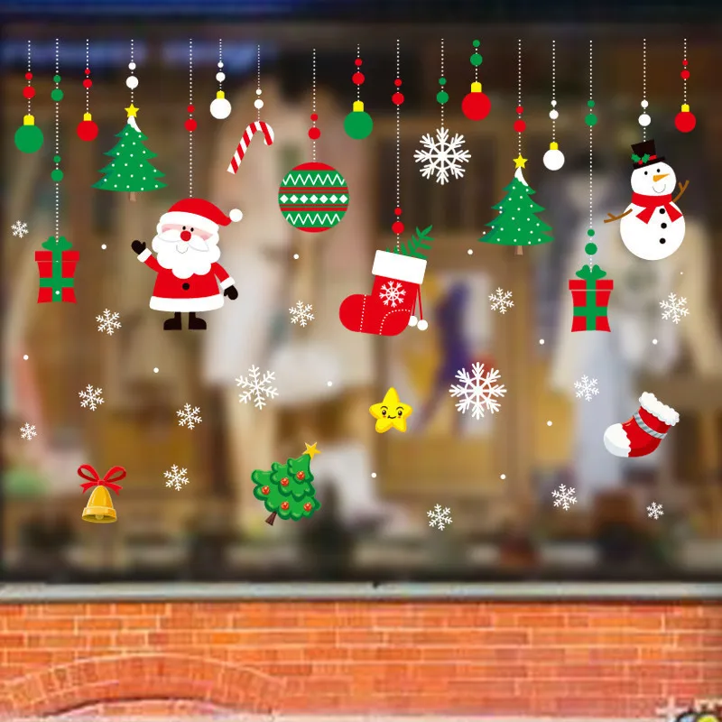DIY веселые рождественские наклейки на стену окна Стекло украшения для дома Xmas