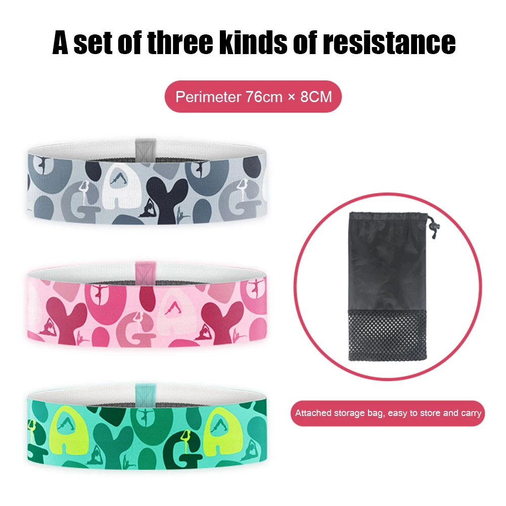 

3pcs Woman Squatting Resistance Bands Set Anti-Slip Elastic Pulling Rope Belt Fitness Gym Home Workout Training Equipment