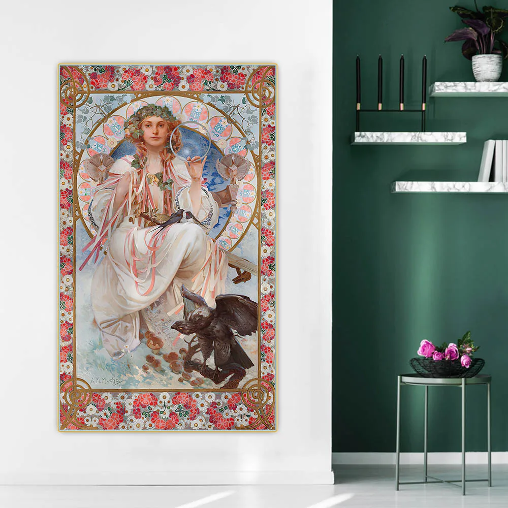 Цитон Альфонс Муча 《Портрет Джозефина Кран-Брейли в роли Slavia》Картина на холсте