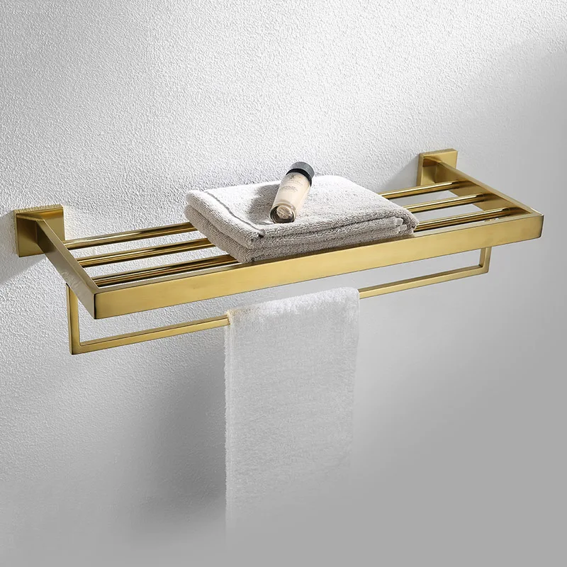 gold brushed bathroom accessories hardware set towel bar rail toilet paper holder towel rack hook soap dish toilet brush free global shipping
