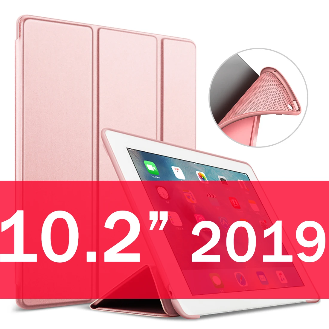 10.2 Rose gold Для iPad Air 2 Air 1 чехол 9,7 Funda силиконовый мягкий задний из искусственной кожи умный чехол для iPad 6го поколения Чехол 10," - Цвет: 10.2 Rose gold
