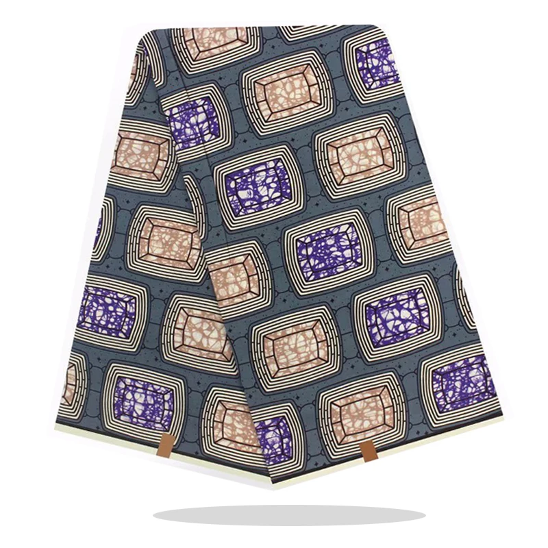 

6 Yards African Ankara Wax Dye Prints Fabric Cotton 100%High Quality Veritable Breathable Party Dress Sewing Materials RV09-22