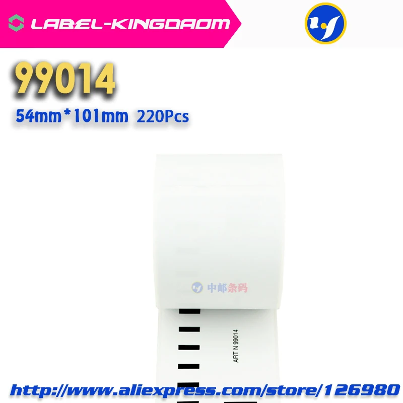 12 рулонов совместимых с Dymo 99014 этикетки 54 мм х 101 220 шт. в рулоне белые совместимые