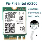 Двухдиапазонная Wi-Fi 6 для беспроводной сети Intel AX200, 2400 Мбитс, AX200NGW, NGFF, M.2, Bluetooth 5,1, Wi-Fi сетевая карта 2,4G, 5G, адаптер 802.11acax