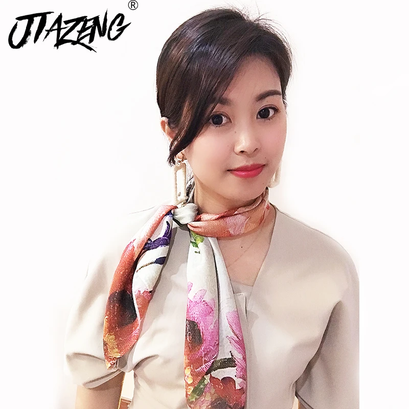 Лидер продаж Модный маленький квадратный шарф искусственный шелковый женский