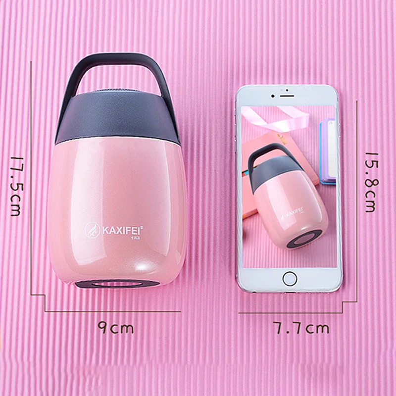 Вакуумная Изолированная банка из нержавеющей стали для еды со складной ложкой