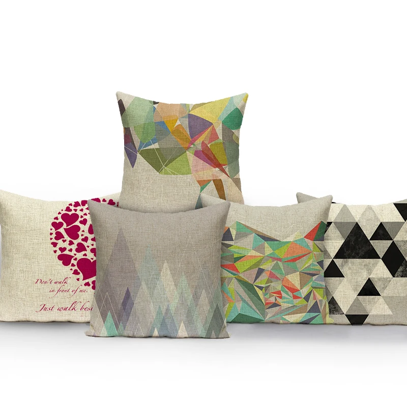 

Наволочка для диванной подушки, с абстрактным геометрическим принтом, декоративная, Подушка Наволочка