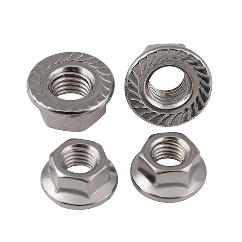 

5PCS Fine Thread Flange Nut A2 Stainless Steel M8 M10 M12 Hexagon Hex Nuts Fastener